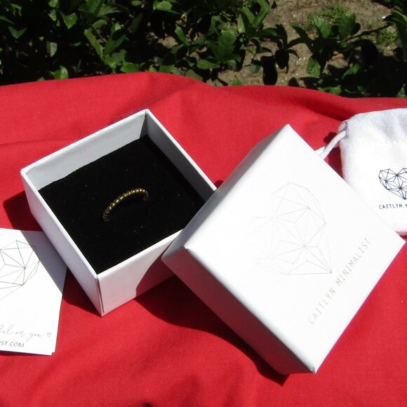 Gold Twisted Stacking Ring by Caitlyn Minimalist - Gift Box & Bag Included! - Picture 1 of 10